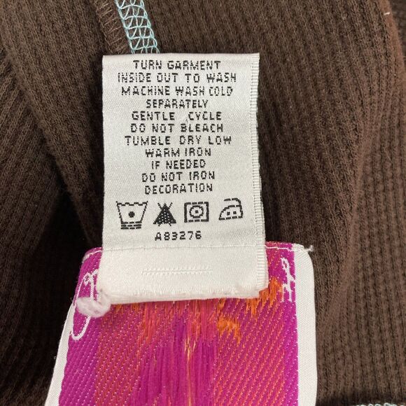 Quacker Factory Vest SZ M Women's Sleeveless Brown Waffle Hoodie Rhinestones Zip - Picture 10 of 11